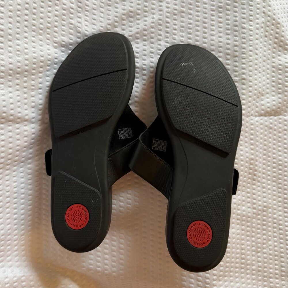 FitFlop Black Thong Toe-Post Flip Flop Sandals Size 8 - Picture 5 of 7